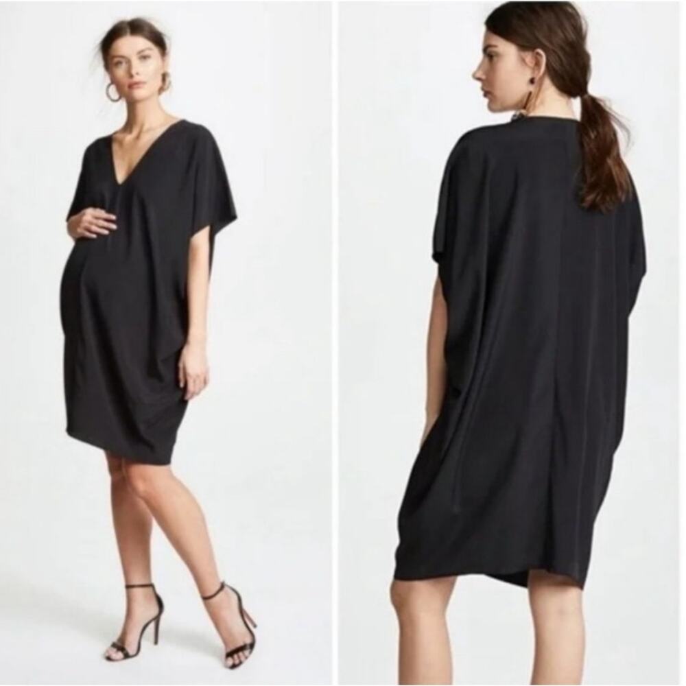 Hatch Black V-Neck Midi Dress